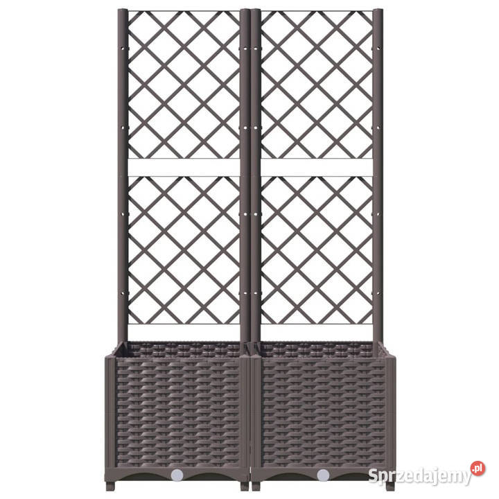 Donica ogrodowa z kratką brązowa 80x40x136 PP Ogród mazowieckie Warszawa