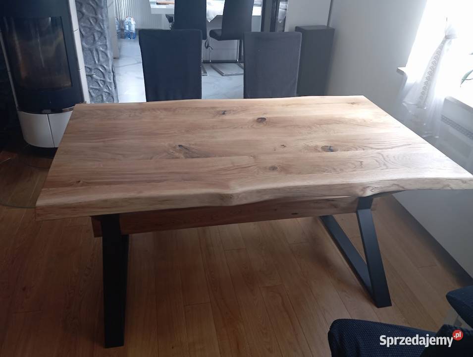 Stół Loft Nowoczesny Lite Drewno Dąb Nogi 4cm Warszawa