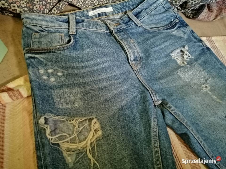 NOWE spodnie ZARA dżinsy Ripped jeans boyfriend Długie Leszno sprzedam