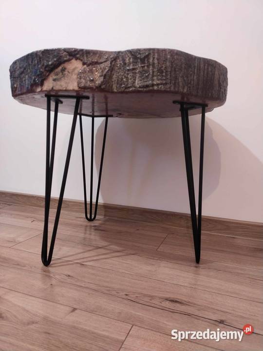 Stolik kawowy plaster drewna zywica duzy Krakow Kraków sprzedam