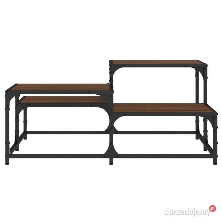 Stolik kawowy brązowy dąb 875x875x40 WM837746 Warszawa sprzedam
