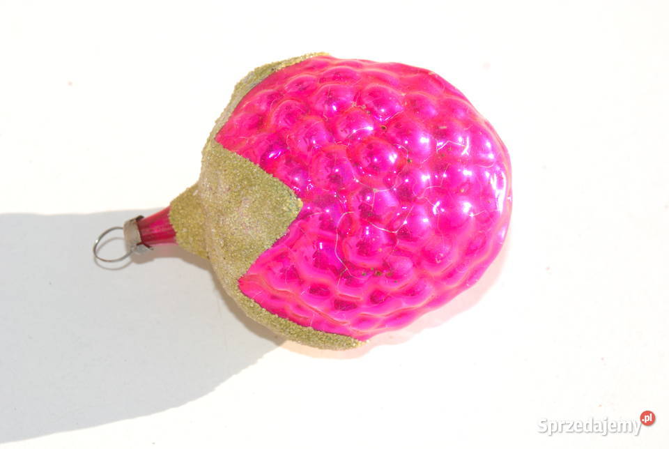 Stara bombka ozdoba choinkowa różowa rękodzieło Cieszyn