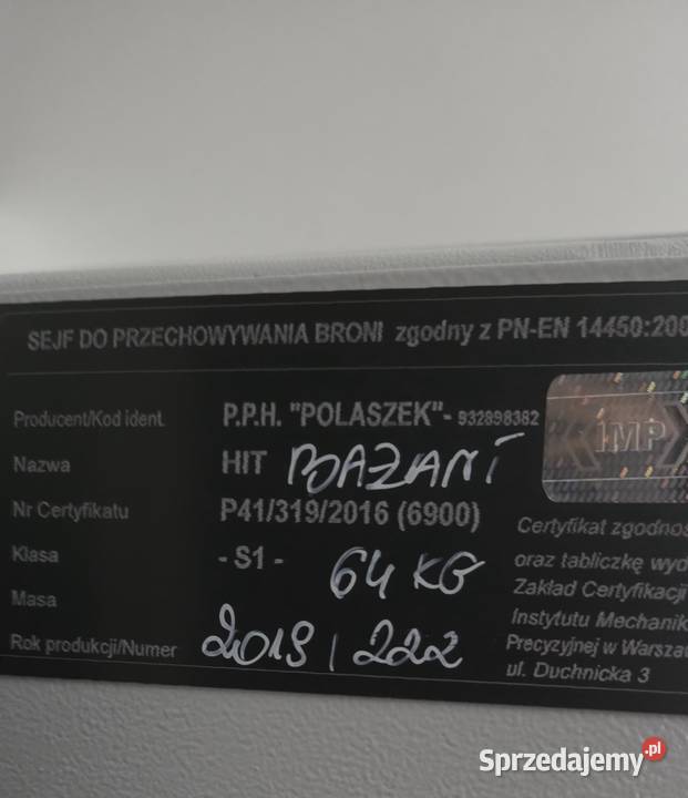 Szafa Na Broń Nowa Ruda sprzedam