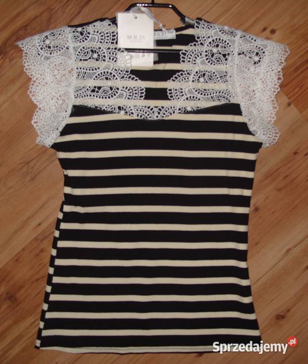 NOWY Topik Bluzka w czarno beżowe paseczki Rawicz sprzedam