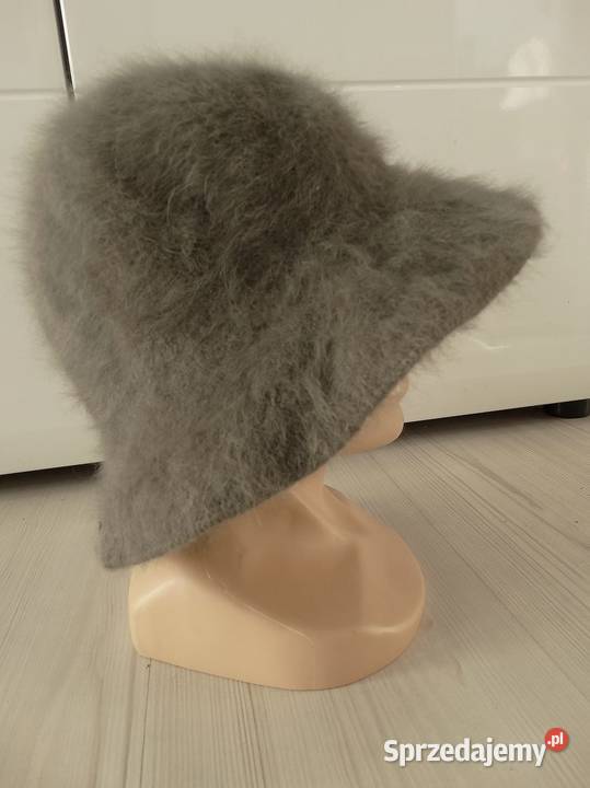 Czapka Kapelusz Bucket 90 Angora Szara Taupe Łomża
