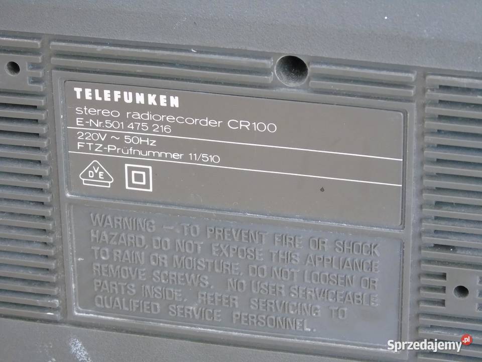 Radio magnetofon Telefunken CR100 Vinage DOSTAWA Jasło