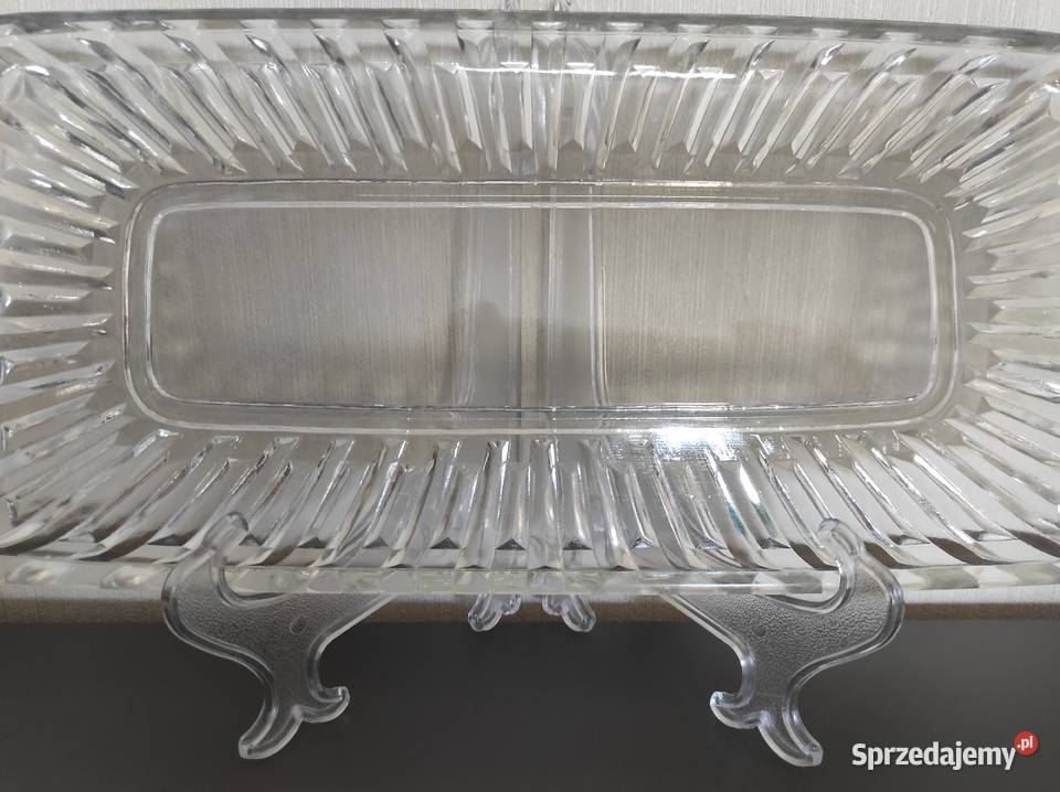 Keksówka półmisek 35 stare szkło PRL przezroczysty Białystok