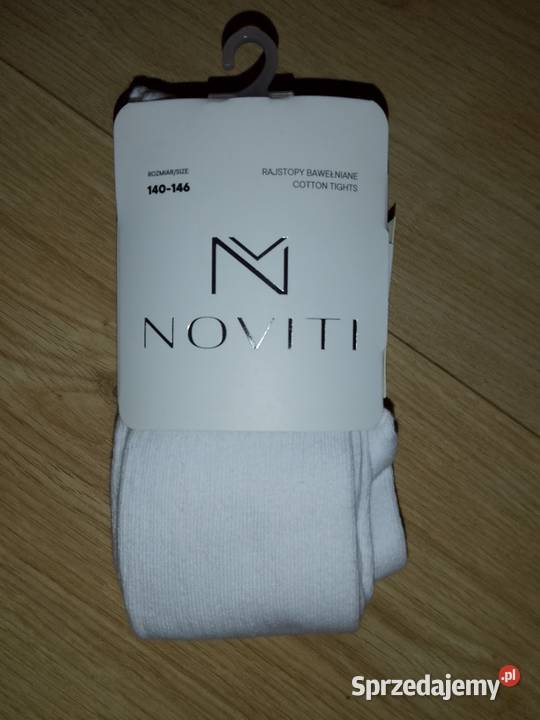 Rajstopy bawełniane prążek białe rozmiar 140146 Rozmiar 140 Bielizna Wadowice