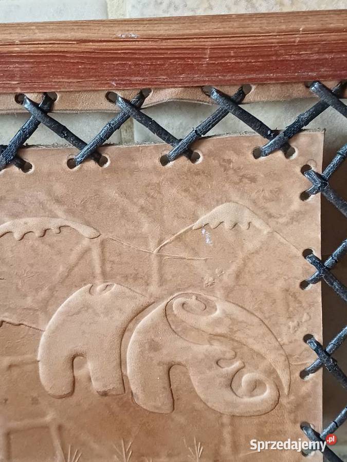 vintage obrazek ze skóry Nowy Targ