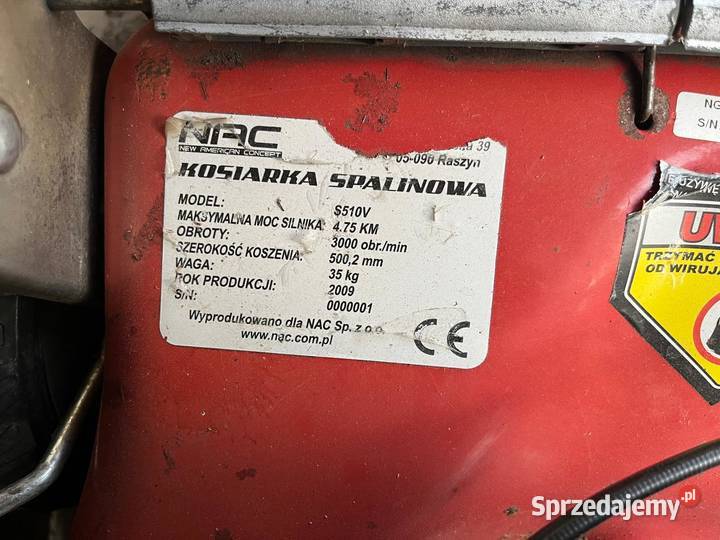 Kosiarka Spalinowa NAC S510V 475 Napęd 50 mazowieckie Konstancin-Jeziorna