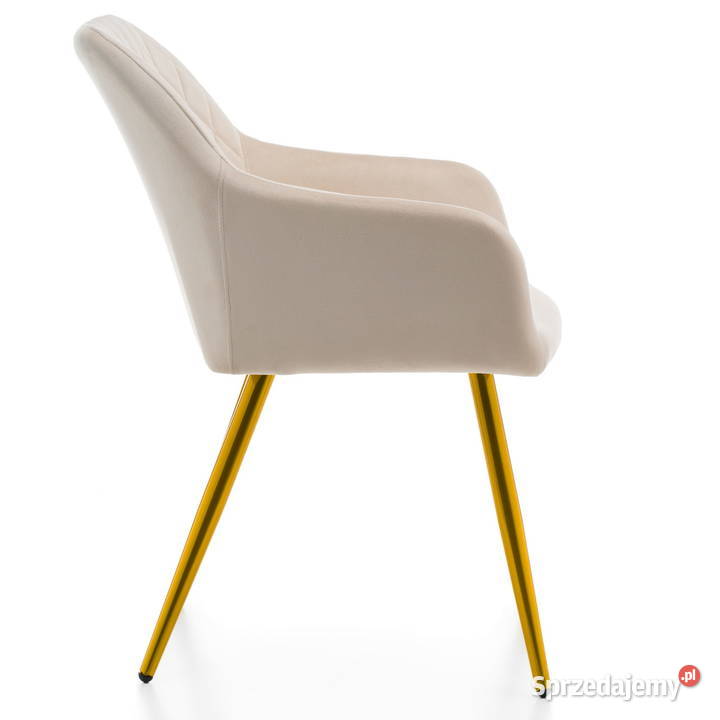 Beżowe Krzesło Todi Złote Nogi Wysyłka 24H wielkopolskie Tarchały Małe sprzedam