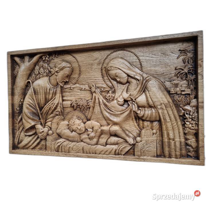 Narodzenie Pańskie drewniane płaskorzeźba Dom i Ogród sprzedam