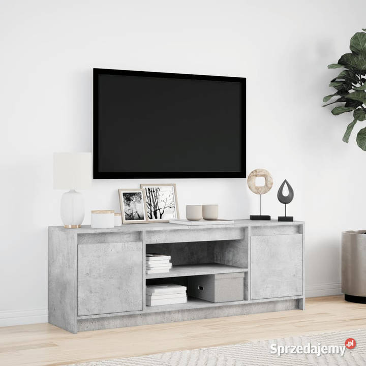 Szafka pod TV z LED szarość betonu 1395x34x50 mazowieckie Warszawa
