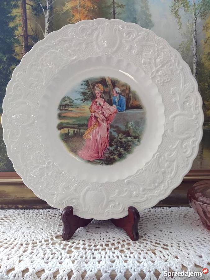 Patera ze scenka miłosna Porcelana i szkło Radom