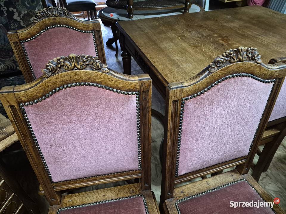 Stary solidny stół z 6 krzesłami przedwojenny Sypniewo sprzedam