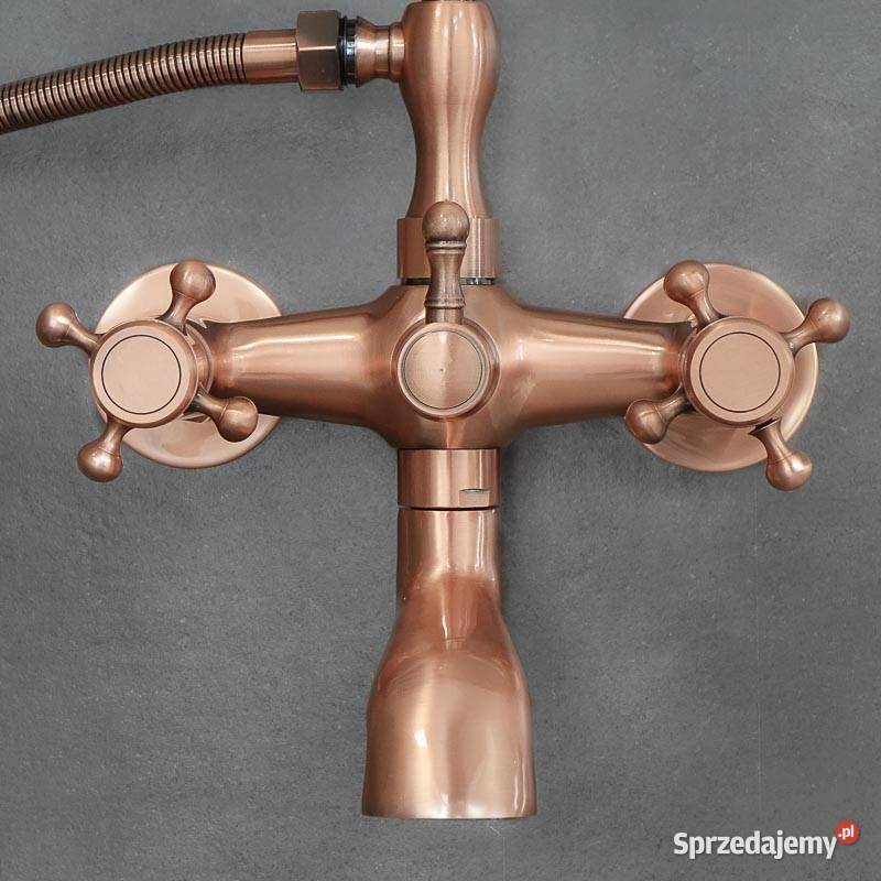Bateria wannowa ścienna różowe złoto COPPER 1 Chmielnik
