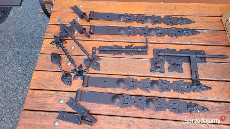 2 sztuki Zawias pasowy kuty 600mm ozdobny czarny Lublin