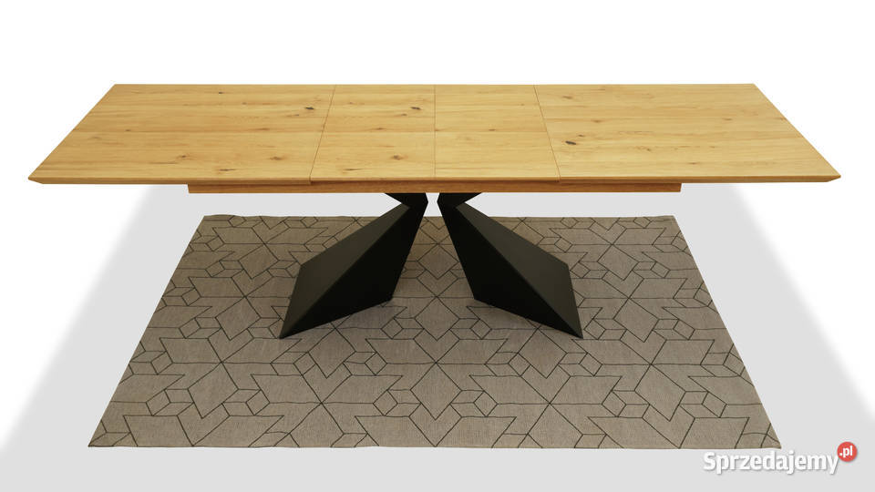 Stół Dębowy Szczotkowany Sękaty Stopa Czarna