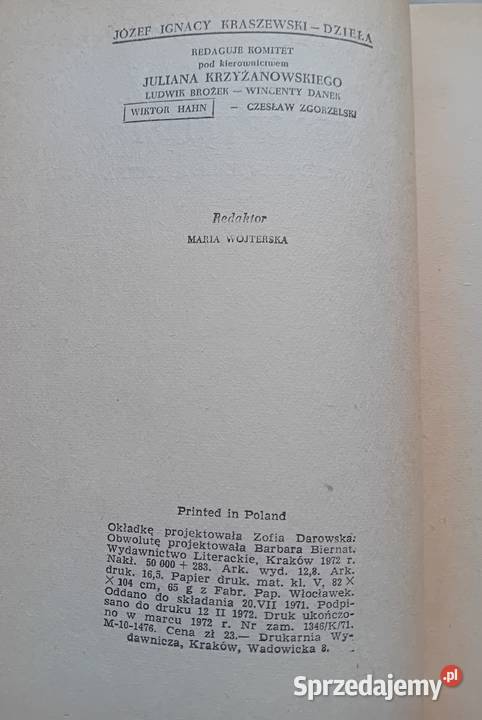 Józef Ignacy Kraszewski Serce i ręka Wyd Antykwariat Koźminek