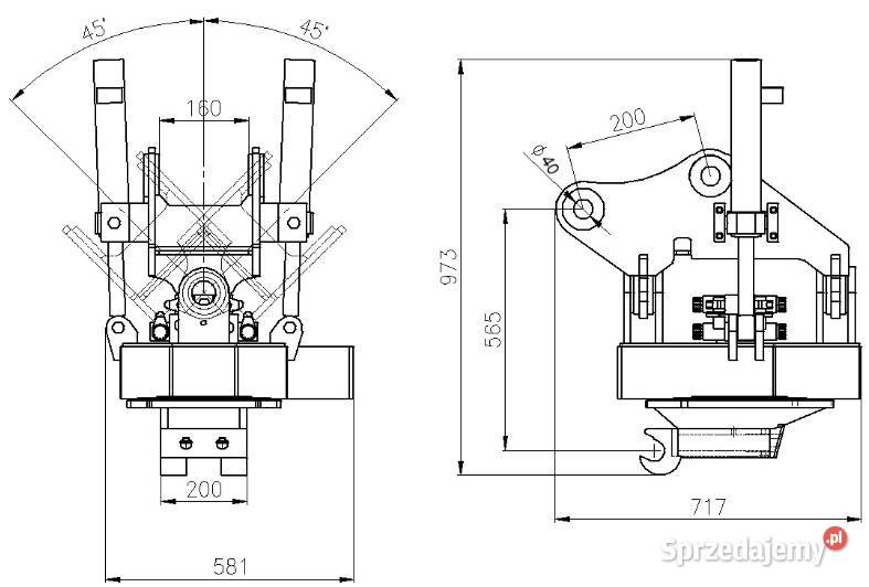 Głowica wychylno 45 obrotowa 360 tiltrotator z