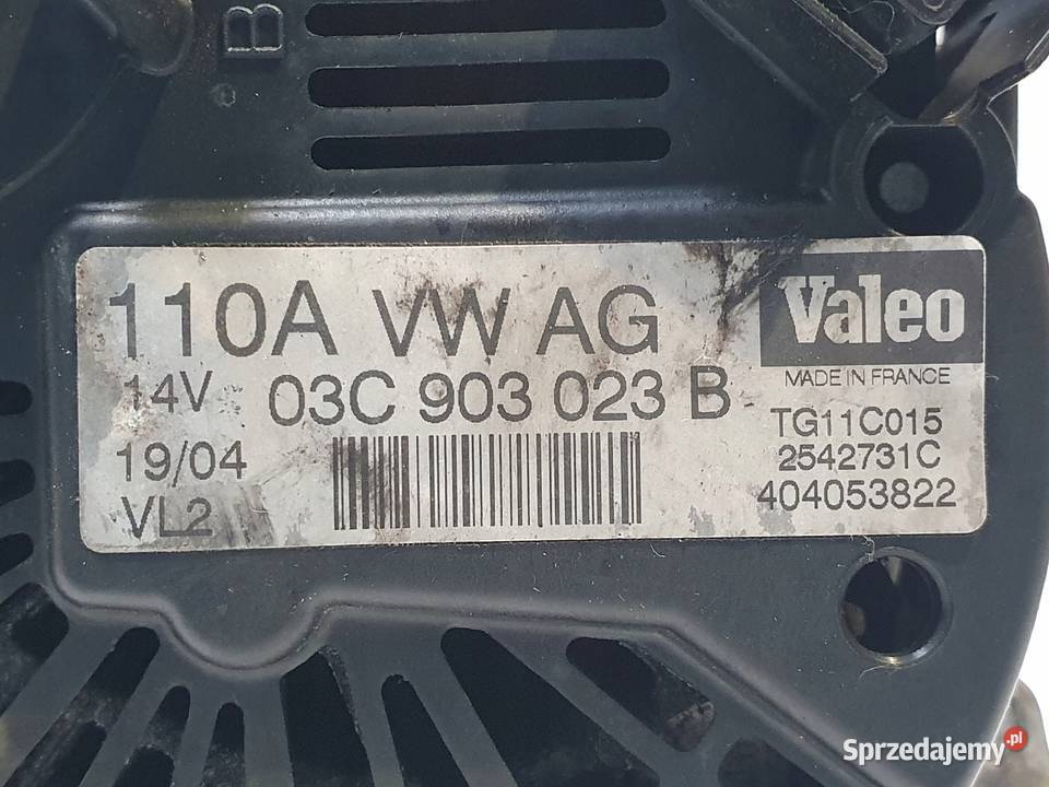 ALTERNATOR Audi A3 II 8P 16 FSI valeo 03C903023B Chełm