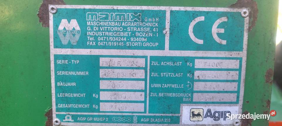 Wóz paszowy poziomy Marmix 12 Huta Szklana