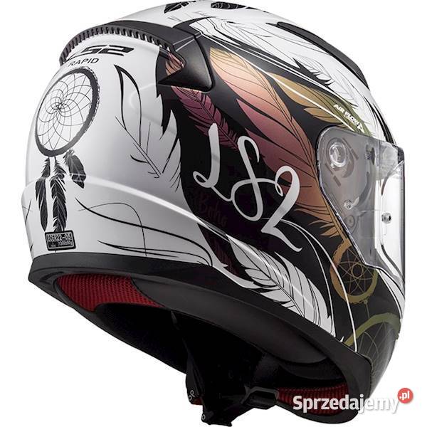 N275 Kask LS2 RAPID BOHO White Black Pink Blenda Motoryzacja