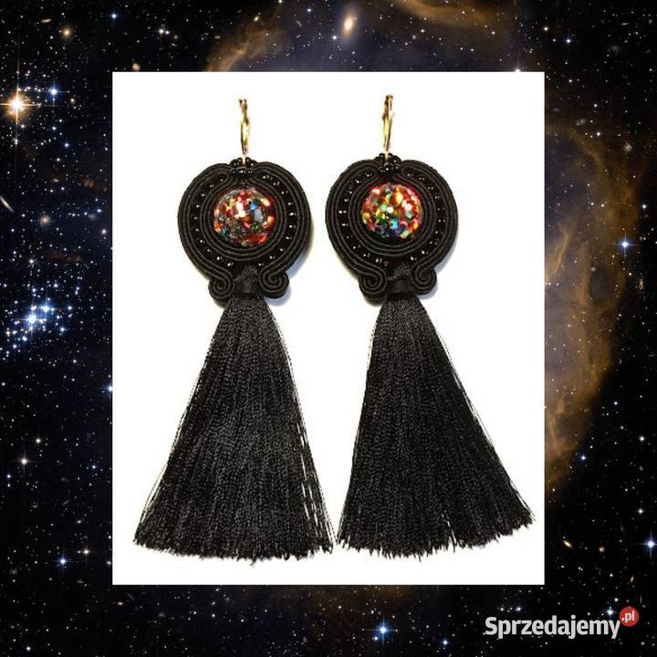 KOLCZYKI Z KOLOROWĄ ŻYWICĄ I CHWOSTEM SUTASZ mazowieckie Warszawa