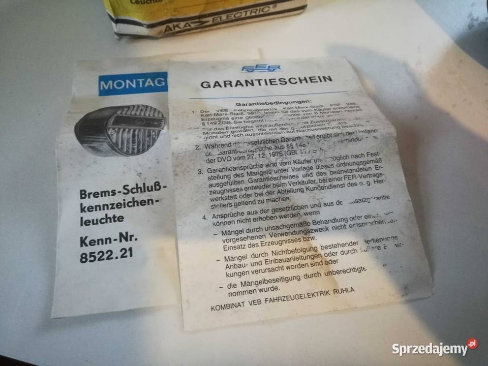 Mz Simson lampa tył nowa DDR