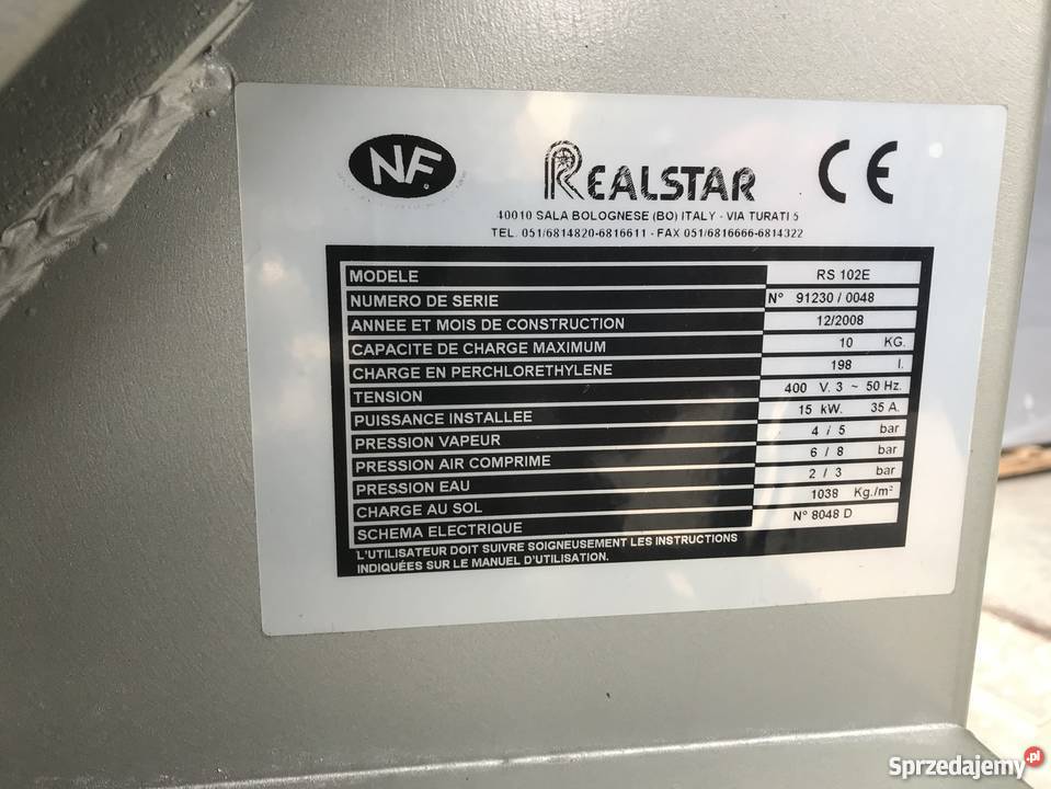 PRALNIA CHEMICZNA AGREGAT CHEMICZNY REALSTAR świętokrzyskie Masłów Pierwszy