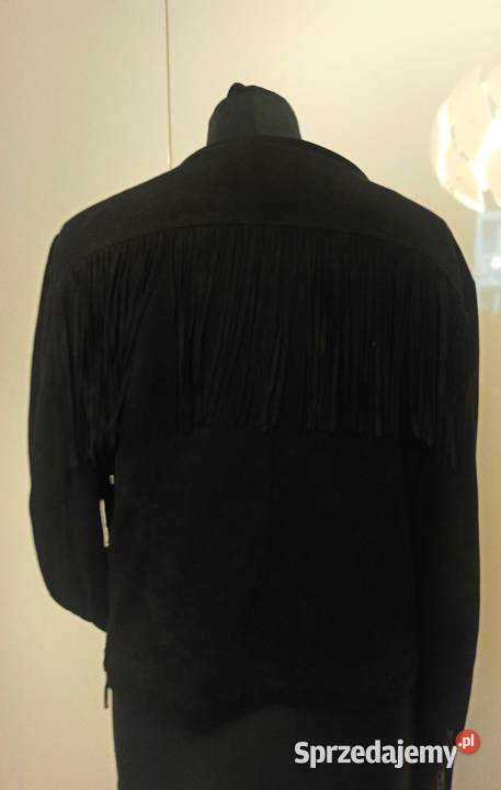 czarna kurtka z frędzlami Odzież damska Częstochowa