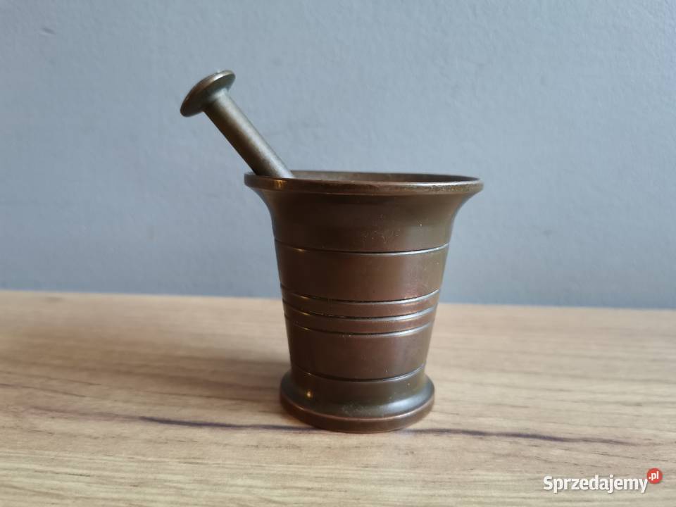 Stary mały przedwojenny moździerz z brązu śląskie Siemianowice Śląskie