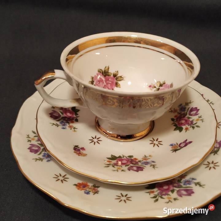 Elegancki Zestaw Śniadaniowy Trio Fine China GDR sprzedam