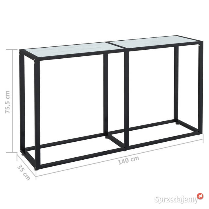 Konsola biały marmur 140x35x755 szkło hartowane Stoły mazowieckie Warszawa sprzedam