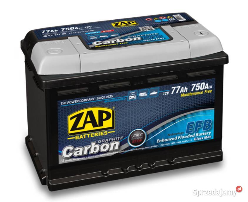 Akumulator 77Ah 750A ZAP CARBON EFB STARTSTOP Kościerzyna