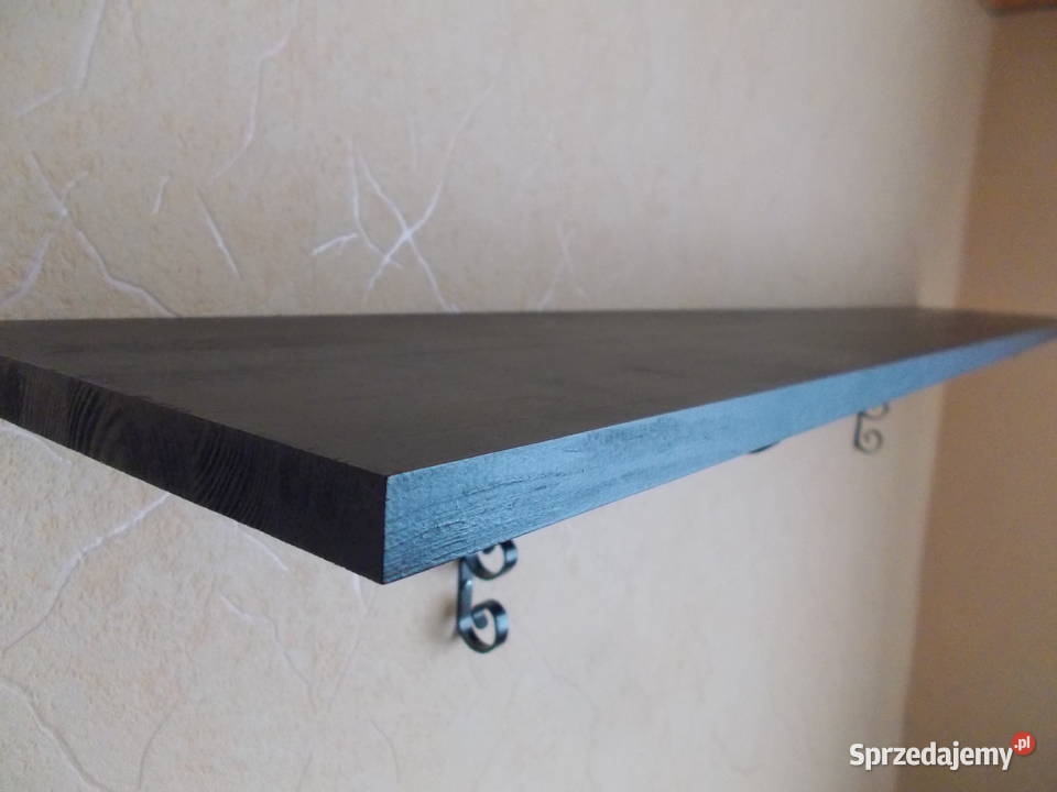 Półka drewniana sosna czarna dowolny wymiar nowa
