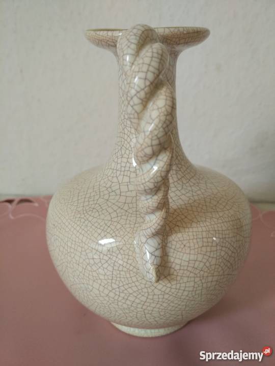 Stary wazon z uchem warkocz Porcelana i szkło Ropa