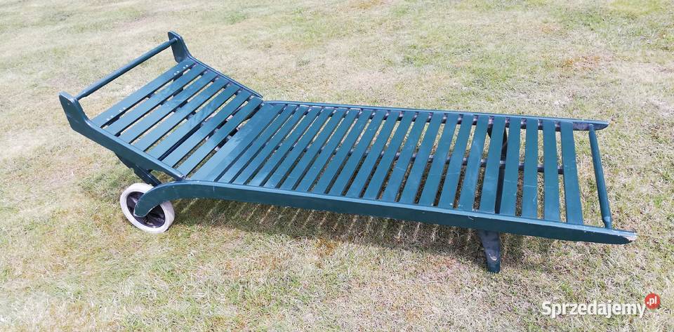 Leżak drewniany długi basenowy ogrodowy art deco Garwolin sprzedam