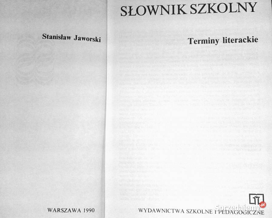 Terminy literackie Stanisław Jaworski Pozostałe Chełm sprzedam
