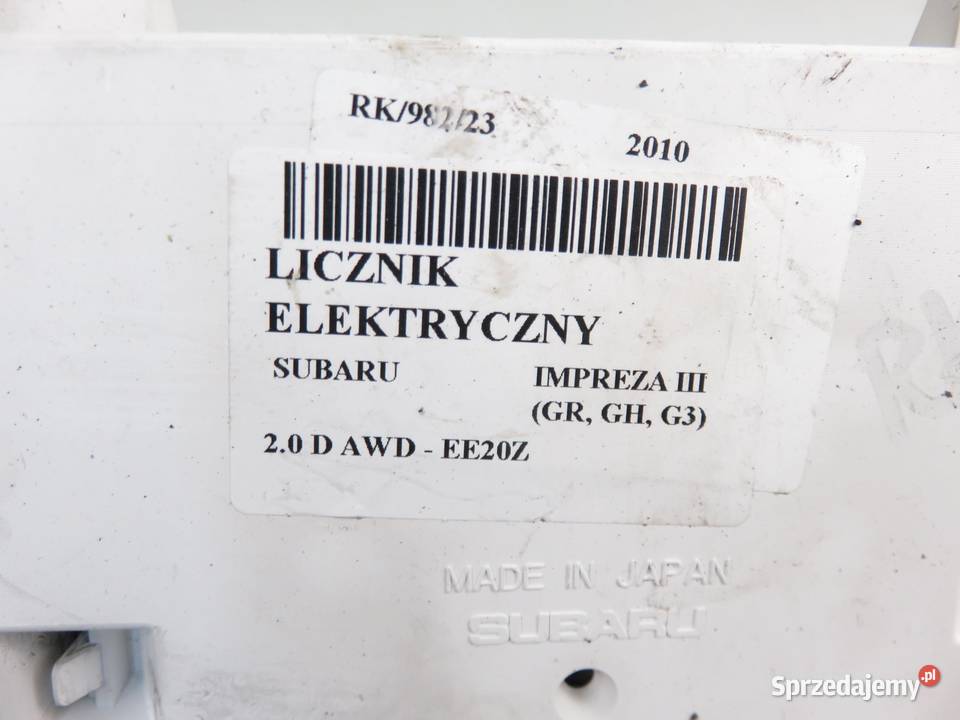 LICZNIK SUBARU IMPREZA III 20 D 85003FG910