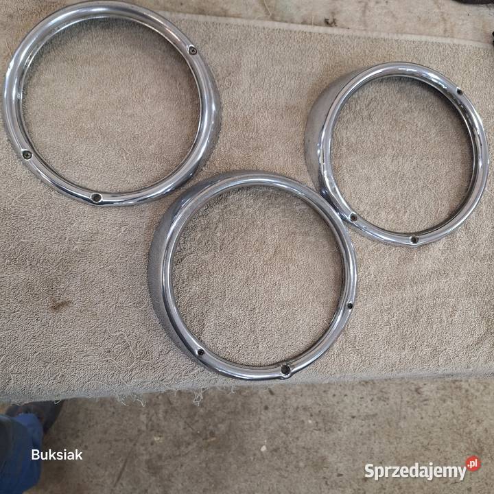 VW Garbus ramki metalowe chrom na trzy śruby do Gołków sprzedam