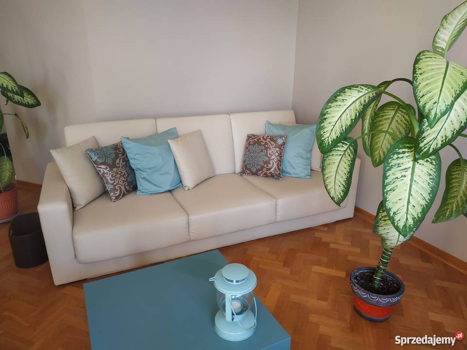 PILNIE SPRZEDAM Komplet duża skórzana sofa poduszki 2 fotele