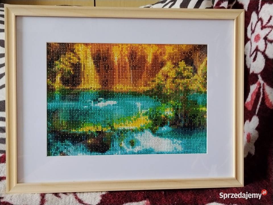 Własnoręcznie robiony obraz w ramie Broczyno