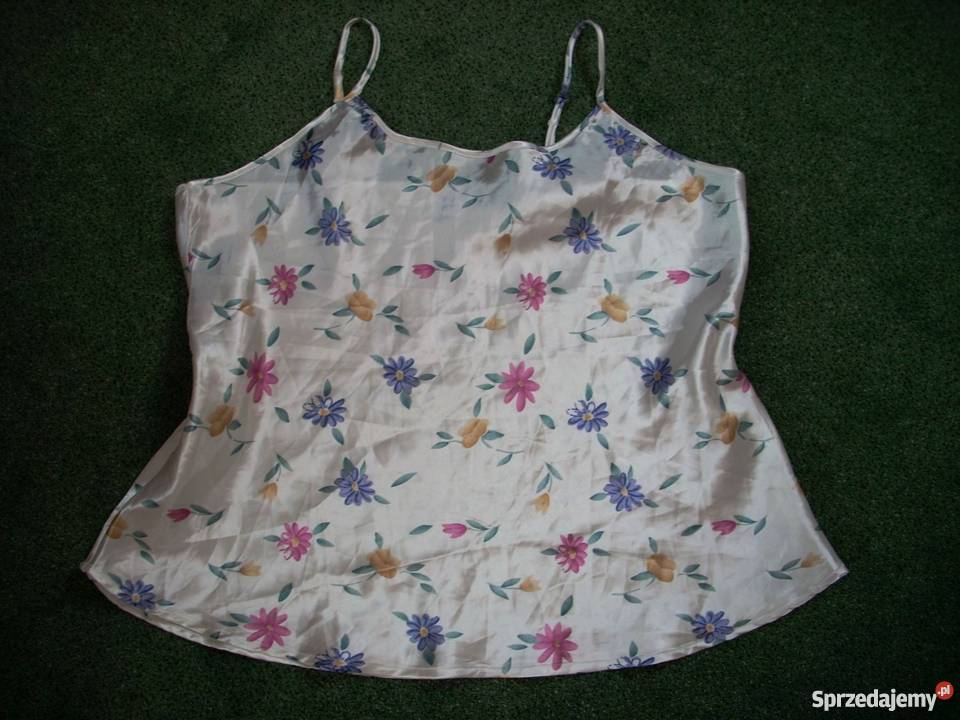 Koszulka do Spania Kwiatki j Nowa 40 42 L XL satyna Nowy Sącz