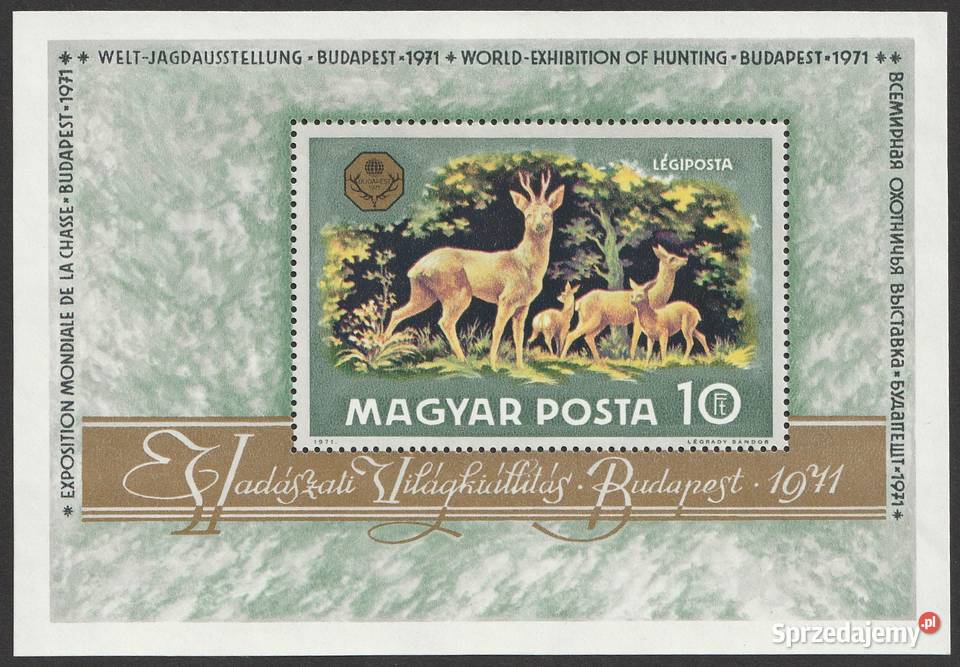 WĘGRY BLOK 1971 ŁOWIECTWO CZYSTY Filatelistyka Łódź