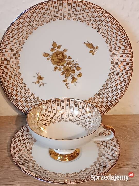 Porcelanowe sygnowane filiżanki małopolskie Gorlice