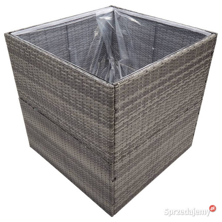 Donica ogrodowa szara 80x80x80 rattan PE Warszawa