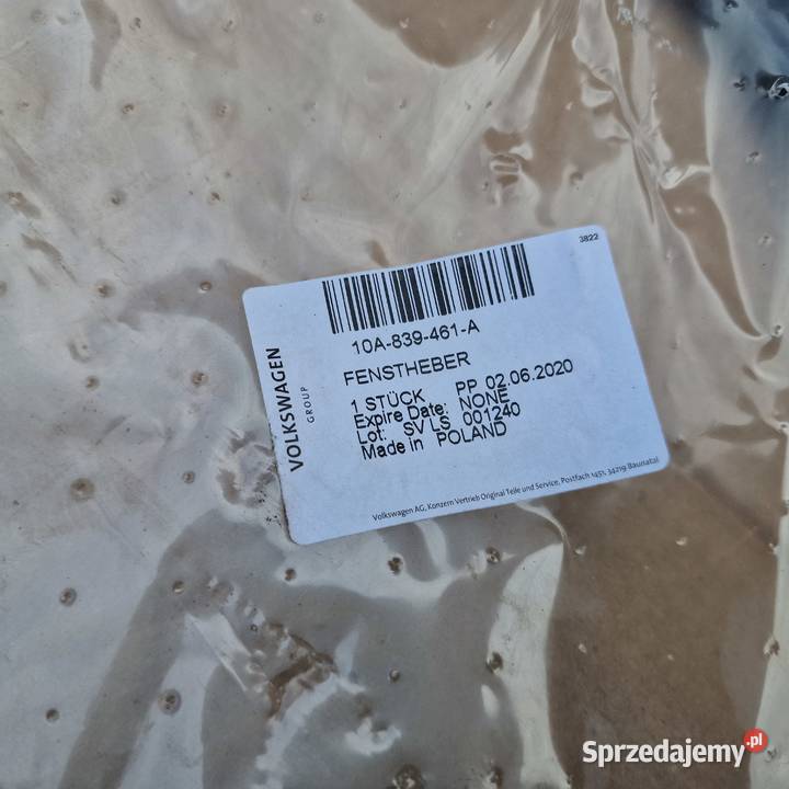 CUPRA BORN ID3 PODNOŚNIK SZYBY TYŁ LEWY