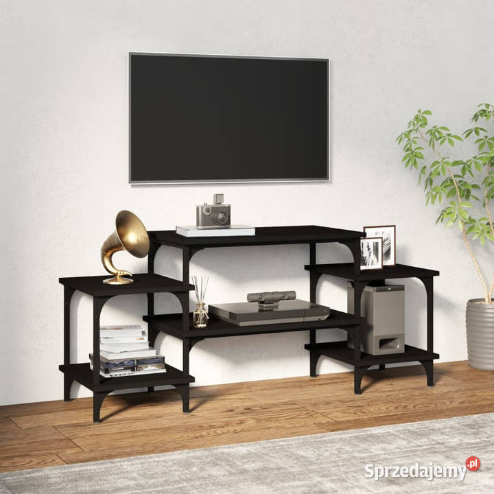 Szafka pod TV czarna 117x35x52 materiał RTV Meble mazowieckie Warszawa
