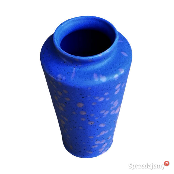 Niebieski ceramiczny wazon MF Design Niemcy lata Warszawa